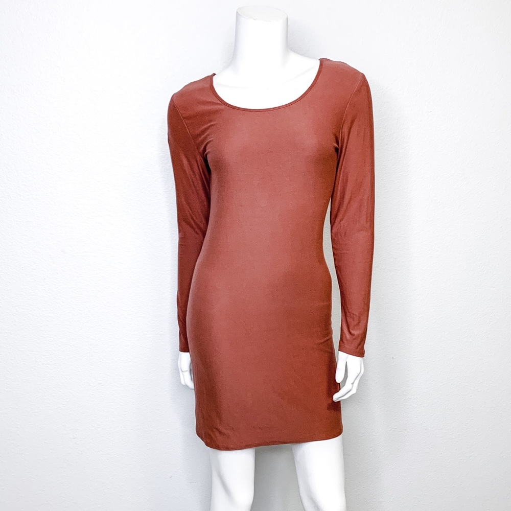 DEREK HEART Mauve Long Sleeve Mini Dress